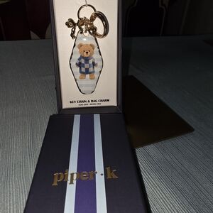 Piper K Blue and Gold Key & Card Holder